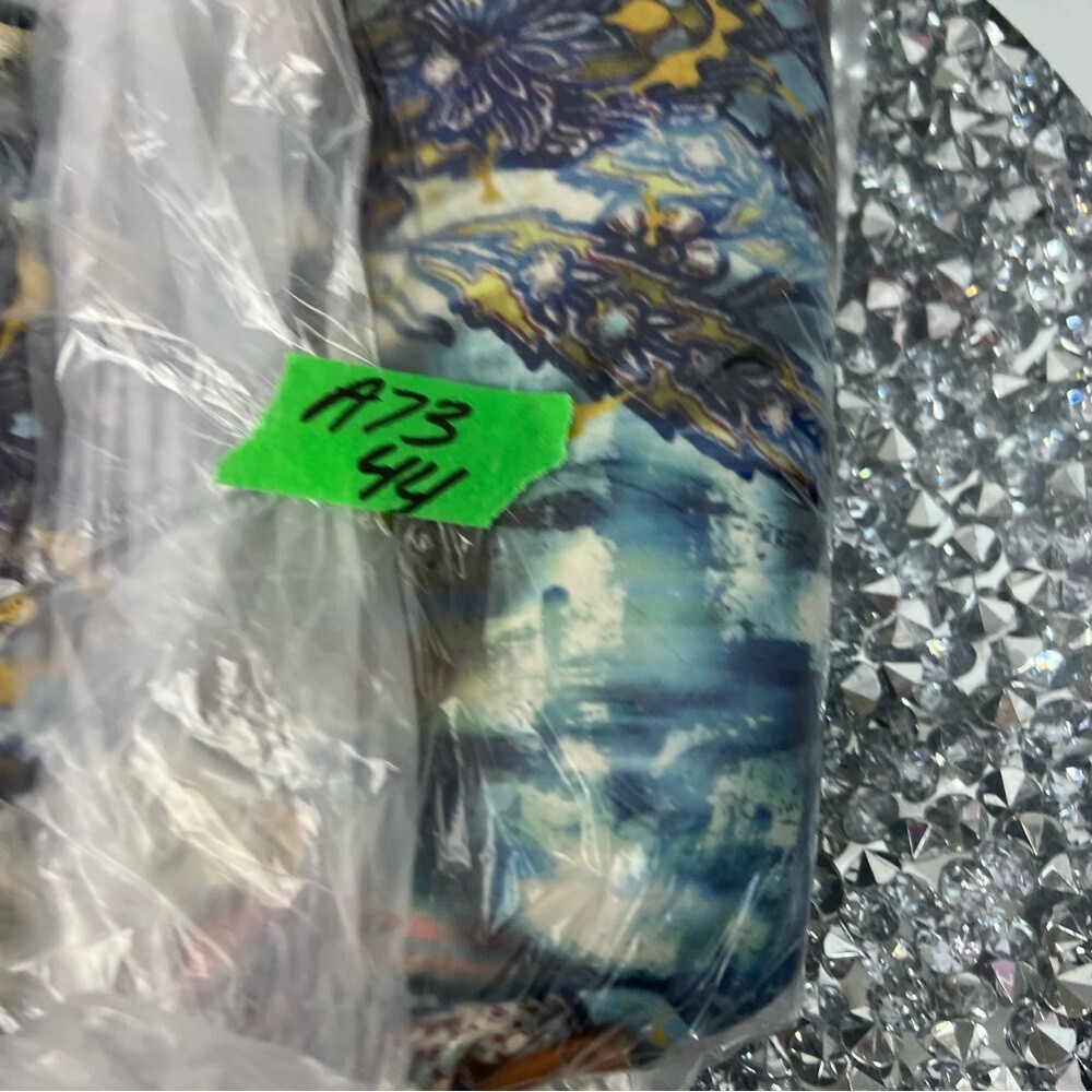 ONE WORLD dress assymetrical hem fairy rhinestone Embellishments tie dye floral - Picture 15 of 15